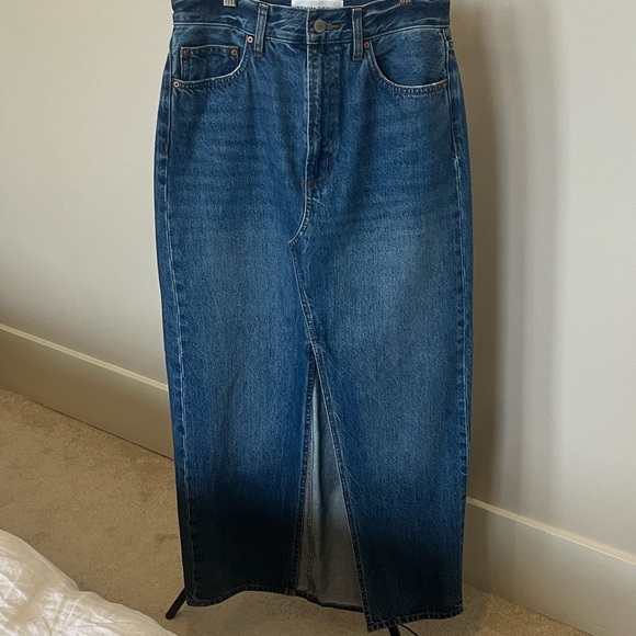 Denim Forum The 90’s Vintage Maxi Denim Skirt - Picture 7 of 10